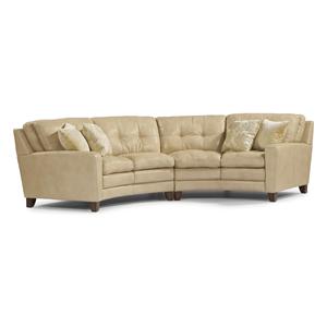sectional sofa curved furniture flexsteel wedge laramie broyhill hudson piece